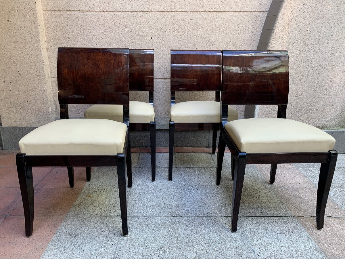 Suite De Quatre Chaises Art Déco