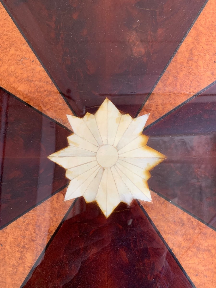 Inlaid Art Deco Pedestal Table-photo-4