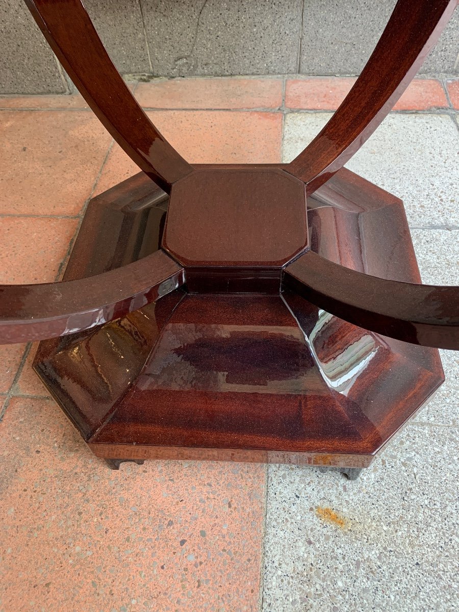 Inlaid Art Deco Pedestal Table-photo-2