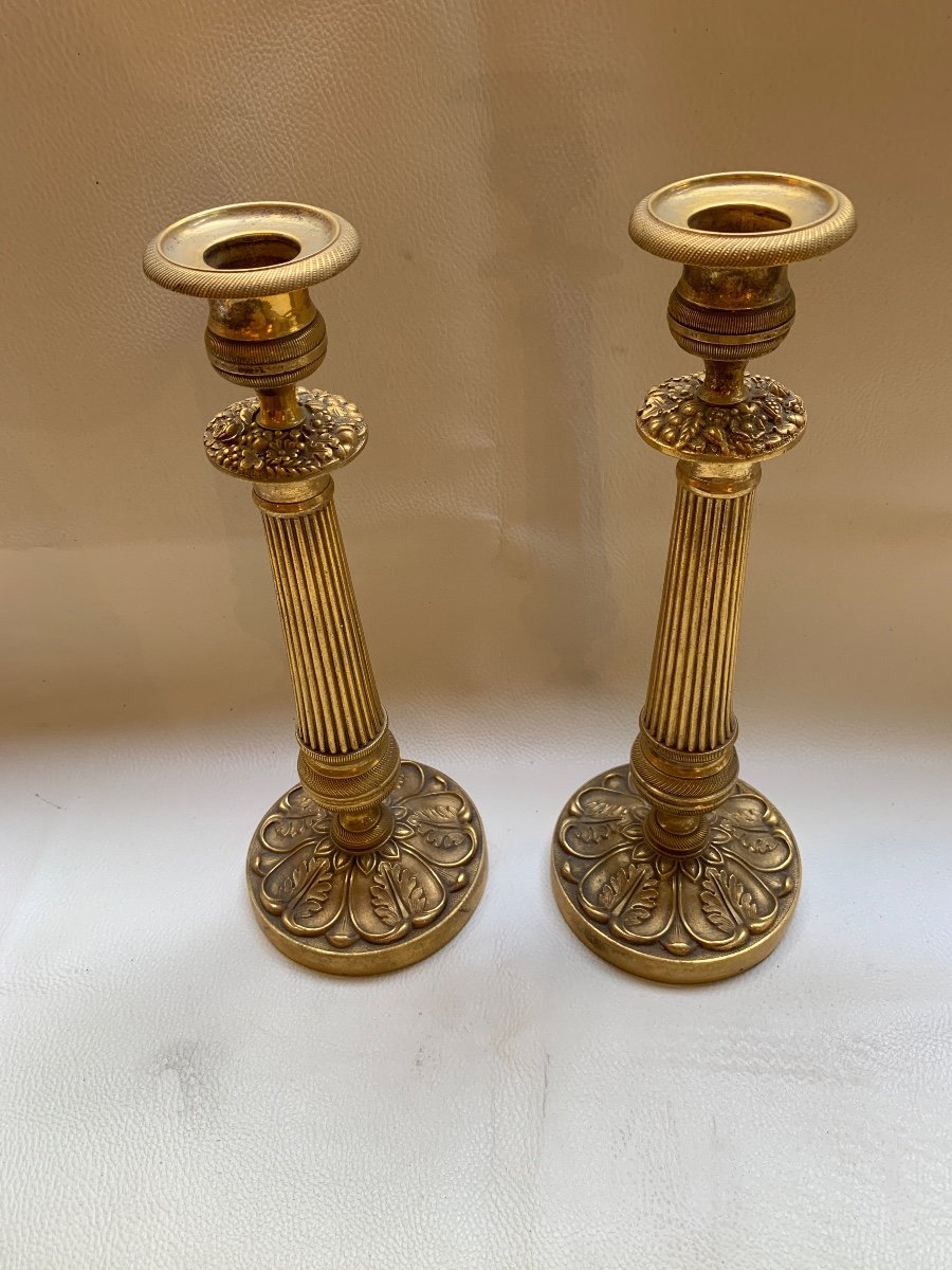 Pair Of Bronze Candlesticks