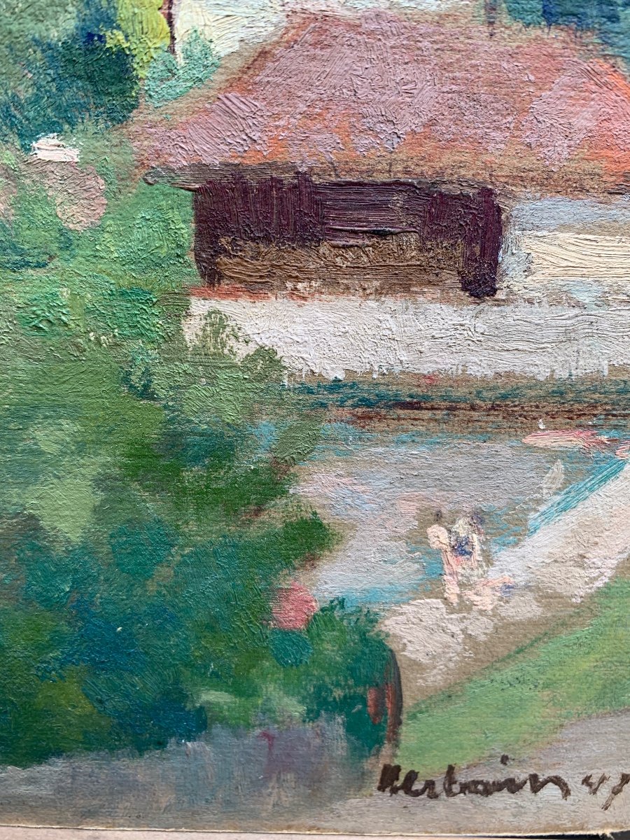 Alexandre Urbain, Oil On Panel, The Lake-photo-2