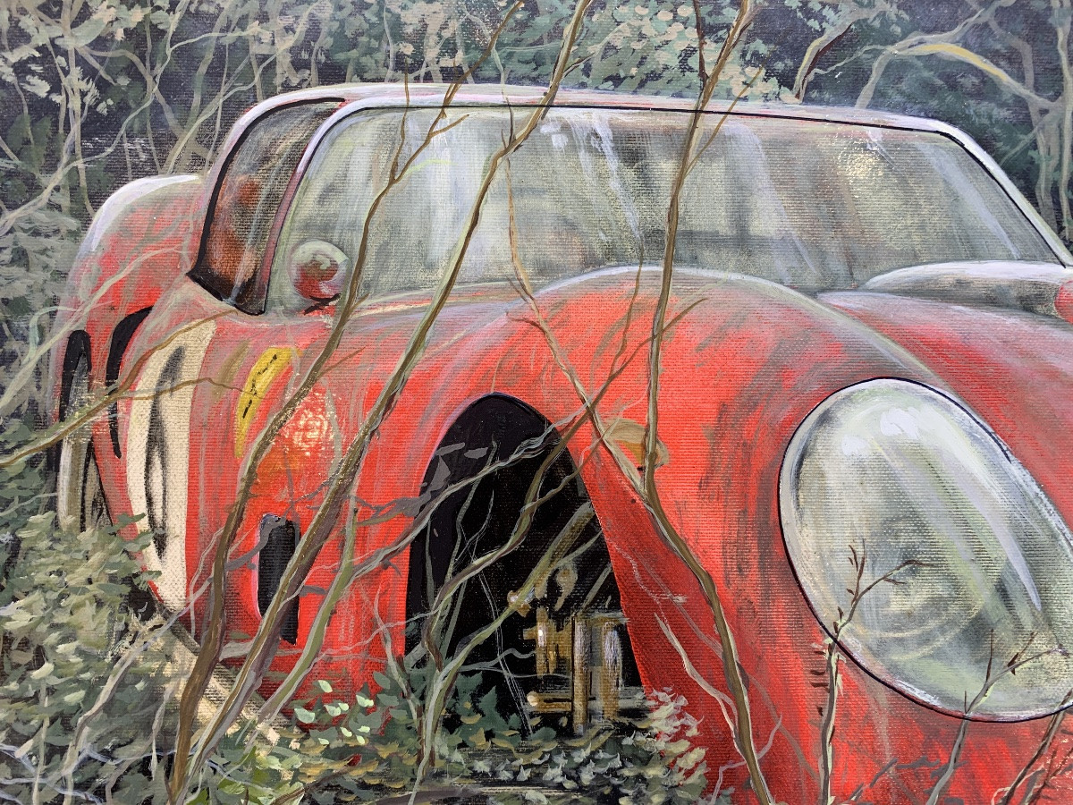 Car, Oil On Canvas By André Ferrand-photo-4