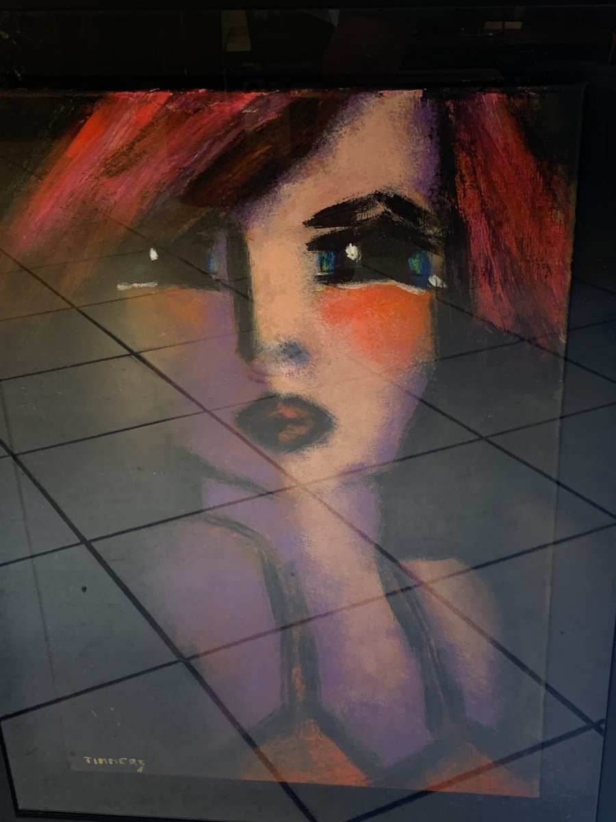 Daniel Timmers, huile sur toile,portrait de femme 
