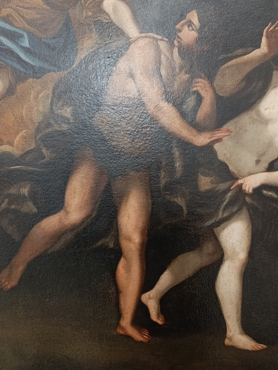 Bolognese School, 17th Century. Expulsion Of Adam And Eve From The Garden Of Eden-photo-3