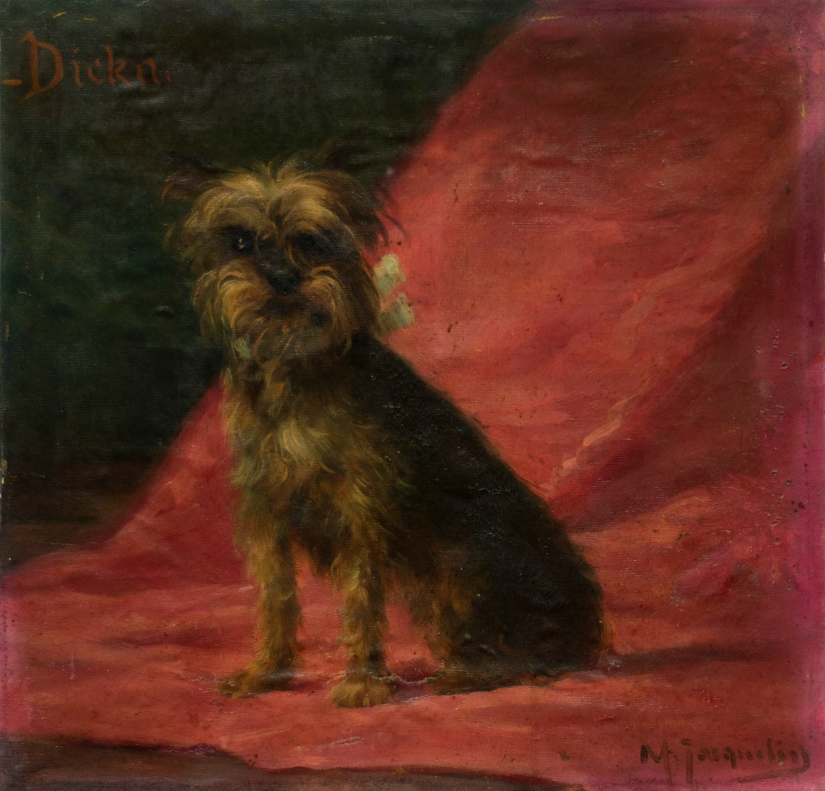 École française, XIXe siècle. Portrait d'un Yorkshire Terrier