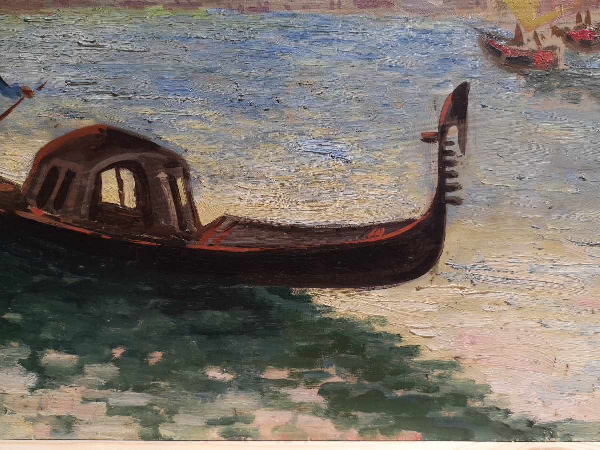 Monogrammiste I.G. (1934). Vue de la lagune de Venise avec la Punta della Dogana-photo-1
