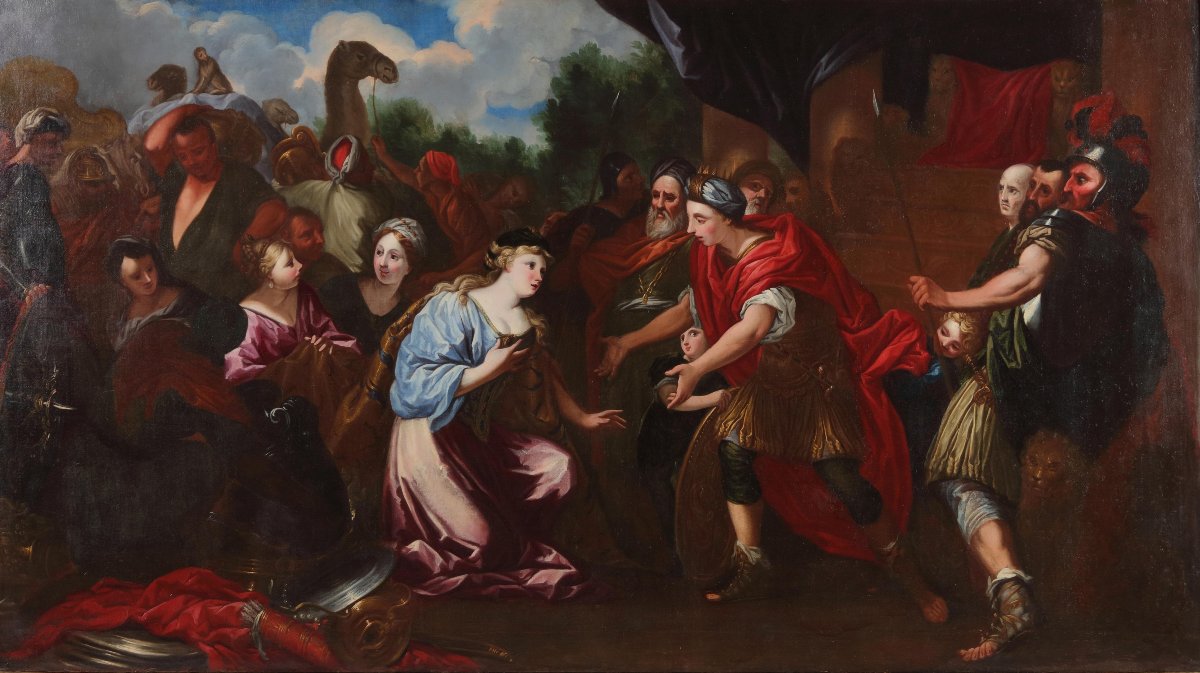 Ottaviano Dandini (florence, 1681–1751). Solomon And The Queen Of Sheba. 126 X 222 Cm-photo-2