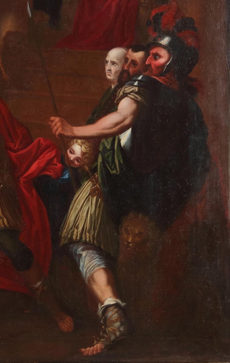 Ottaviano Dandini (florence, 1681–1751). Solomon And The Queen Of Sheba. 126 X 222 Cm-photo-1