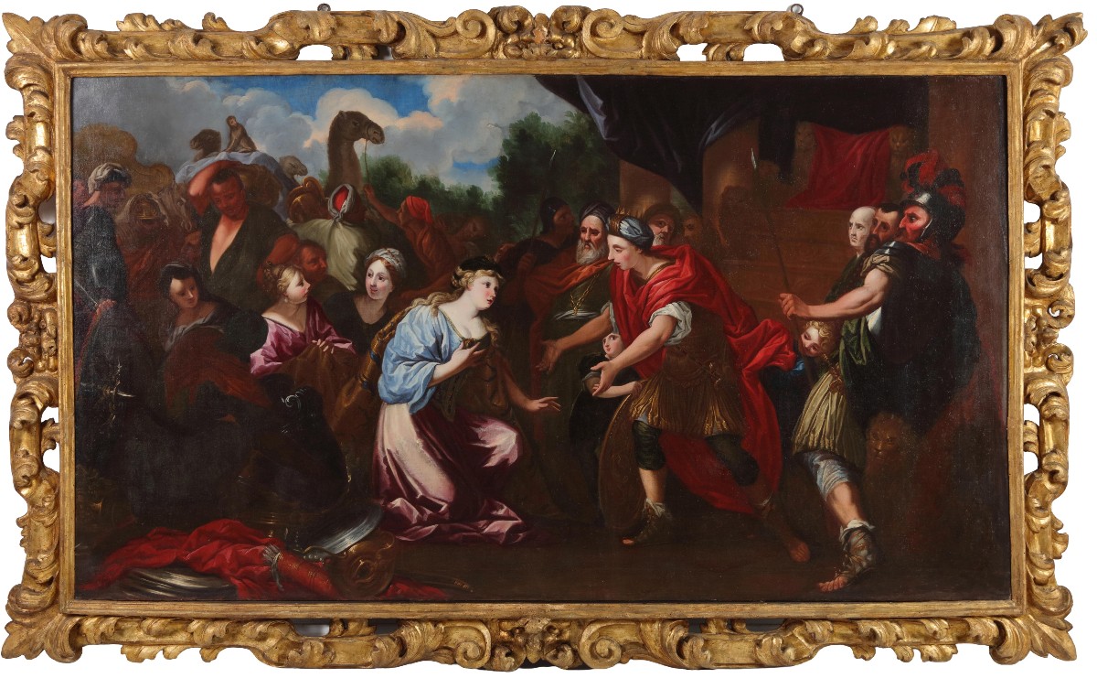 Ottaviano Dandini (florence, 1681–1751). Solomon And The Queen Of Sheba. 126 X 222 Cm