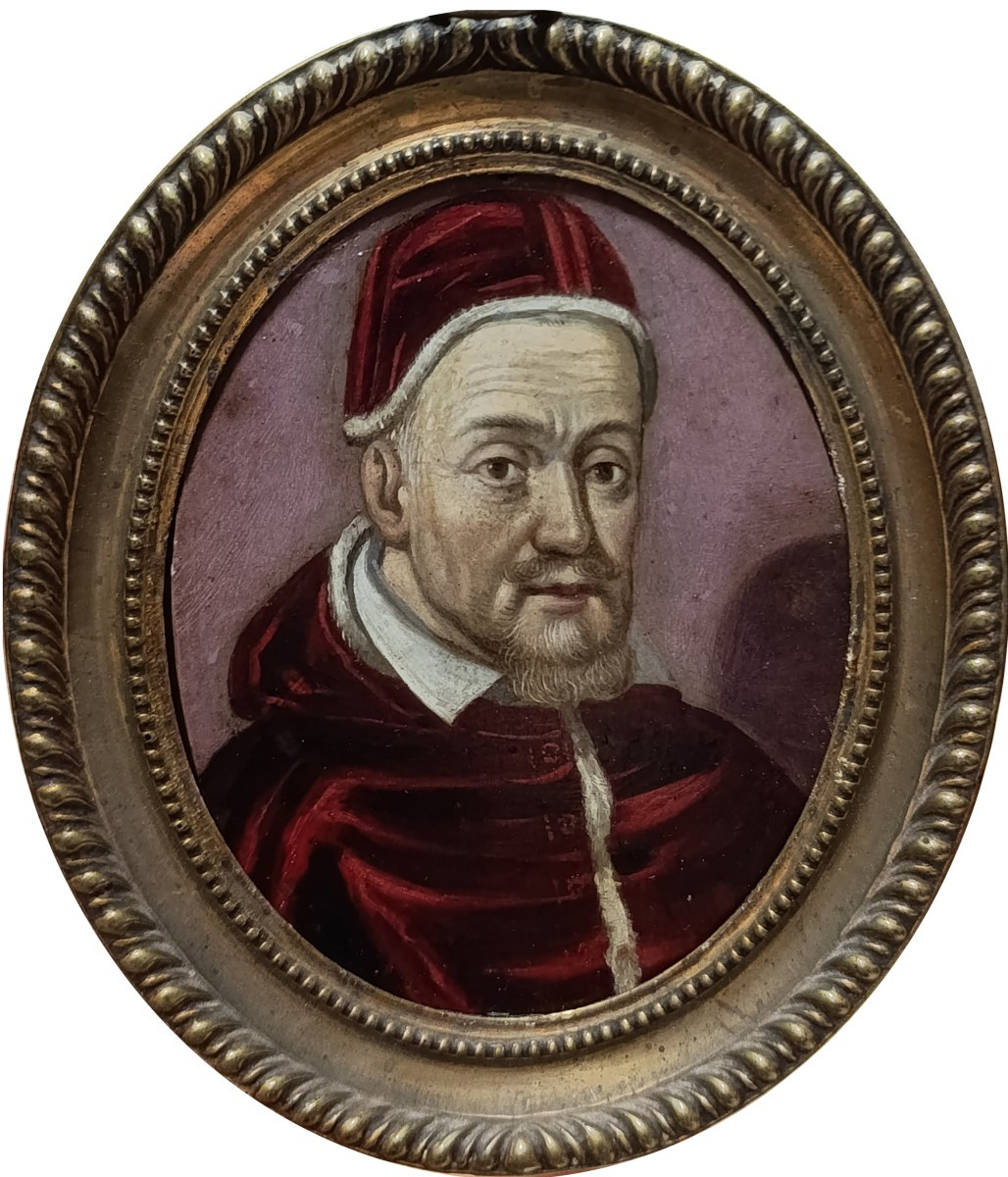 Peintre romain du XVIe-XVIIe siècle. Portrait de Paul V Borghese (ou Clément VIII Aldobrandini)