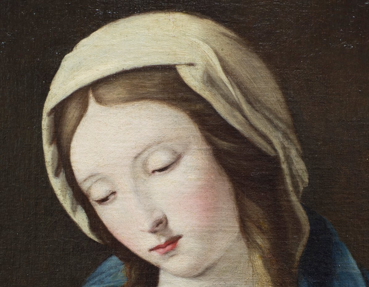École de Giovanni Battista Salvi, dit Il Sassoferrato (1609-1685). Vierge en prière-photo-3