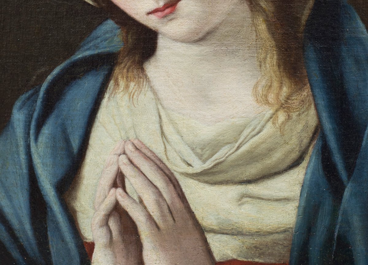 École de Giovanni Battista Salvi, dit Il Sassoferrato (1609-1685). Vierge en prière-photo-4