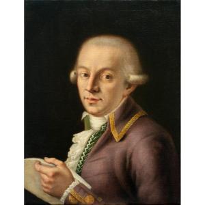 École allemande ou autrichienne, XVIIIe siècle.  Portrait d'un compositeur ou philosophe