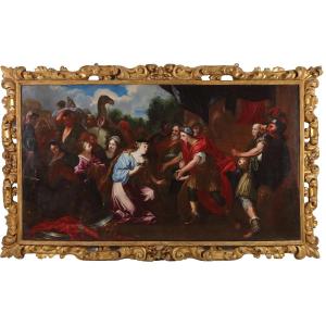 Ottaviano Dandini (Florence, 1681-1751). Salomon et la reine de Saba. cm 126x222