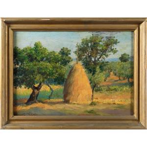 Carlo Ferranti (Rome, 1840-1908). Vue près de Viterbe