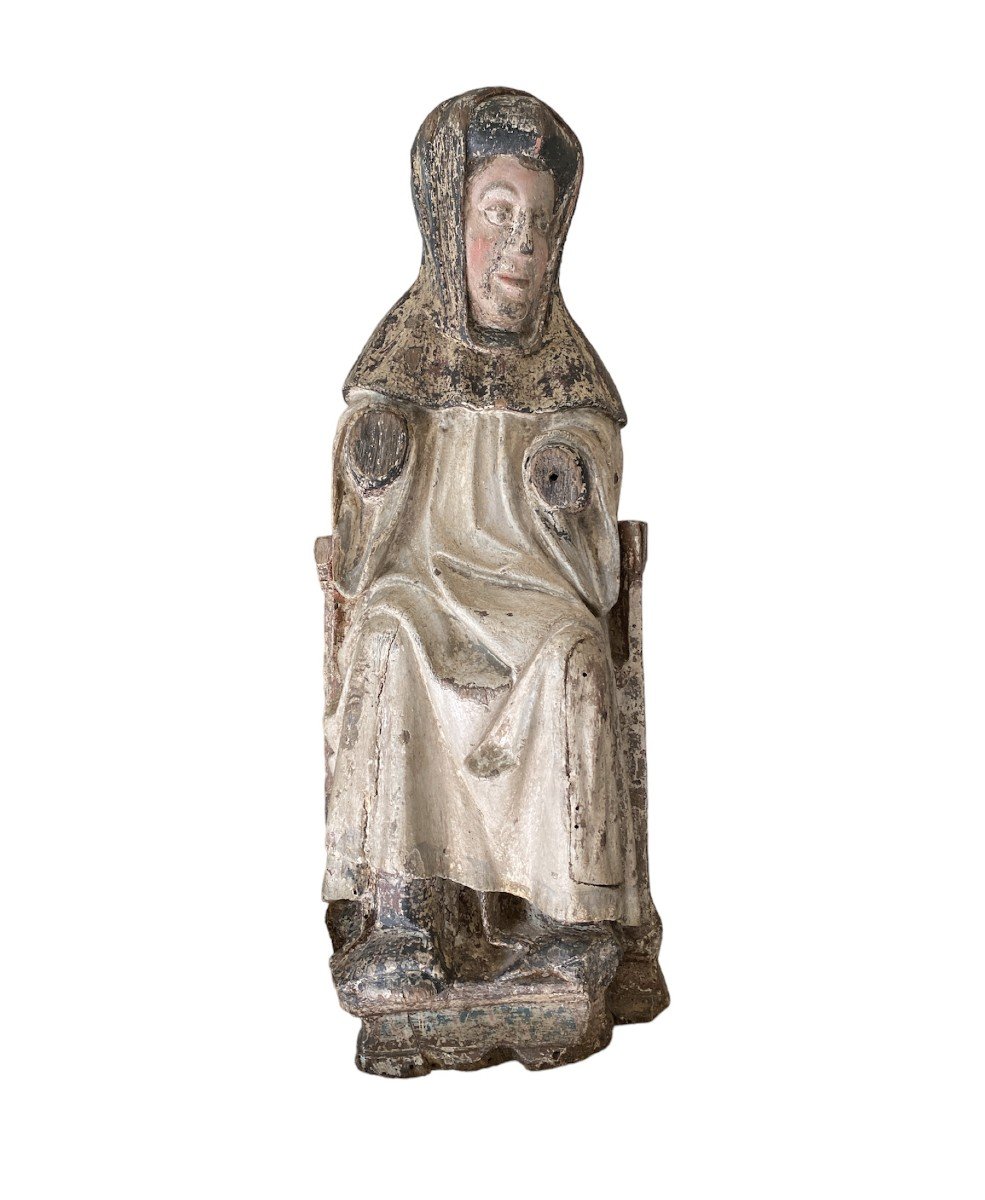 Statuaire , Sculpture - Vierge En Majest&eacute; - Sedes Sapientiae - Tr&ocirc;ne De Sagesse - Haute &eacute;poque