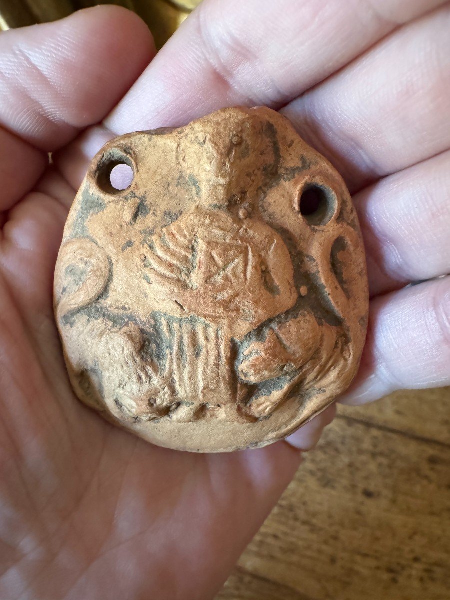 Artifact - Antiquity - Terracotta Eulogy Ampulla - Saints And Creatures - Byzantine Art-photo-2