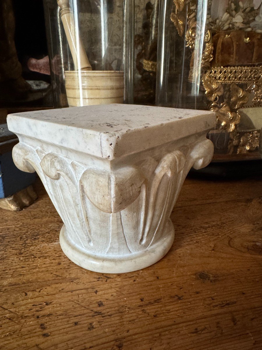 Sculpture – Carved Marble Capital – Simplified Corinthian Order – Corinthian Capital -photo-4