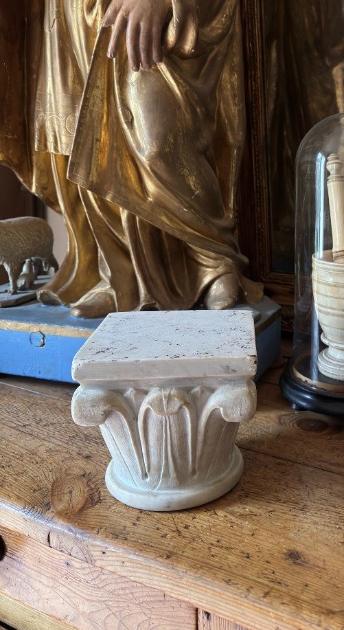 Sculpture – Carved Marble Capital – Simplified Corinthian Order – Corinthian Capital -photo-2