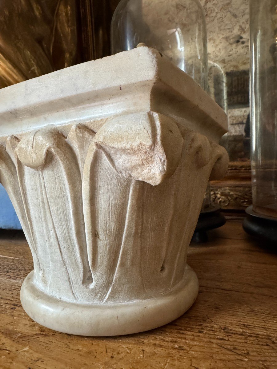 Sculpture – Carved Marble Capital – Simplified Corinthian Order – Corinthian Capital -photo-3