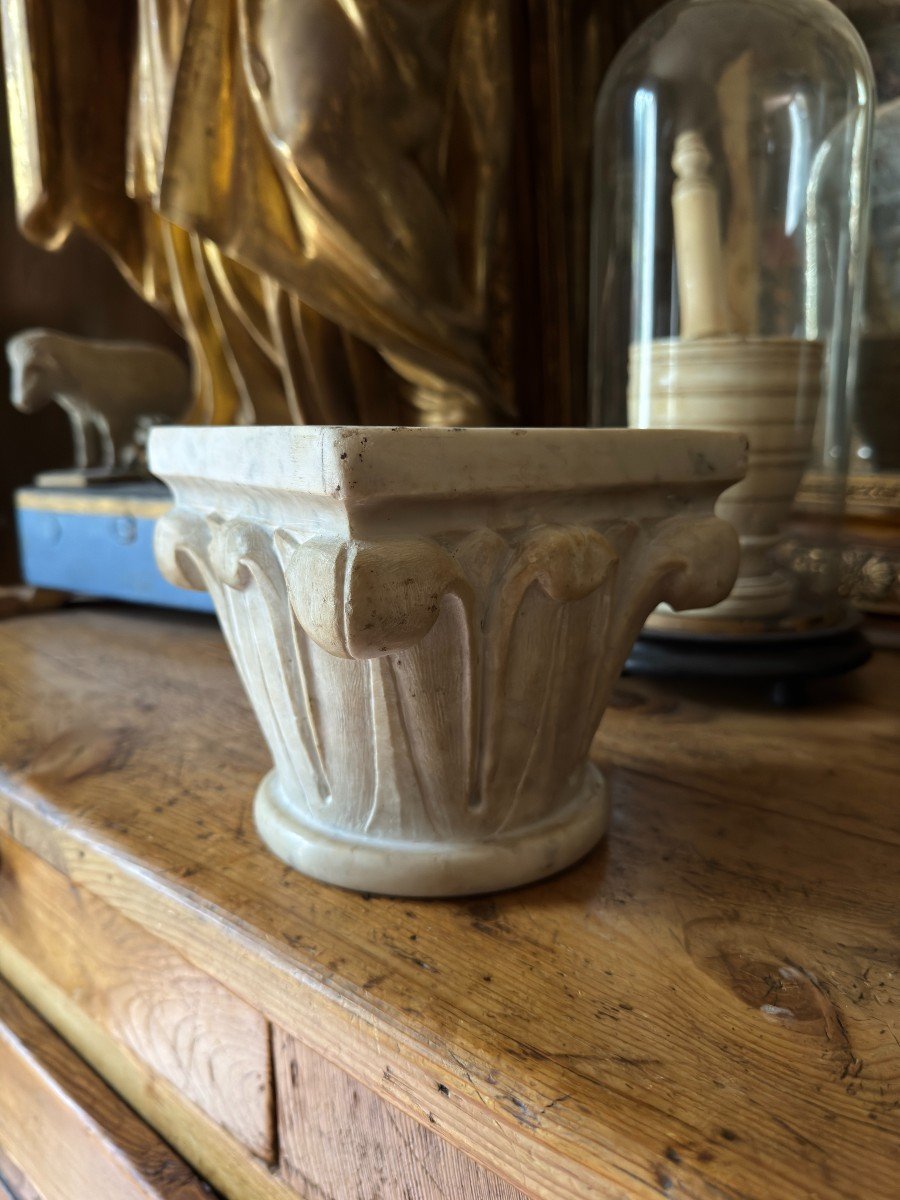 Sculpture – Carved Marble Capital – Simplified Corinthian Order – Corinthian Capital -photo-6