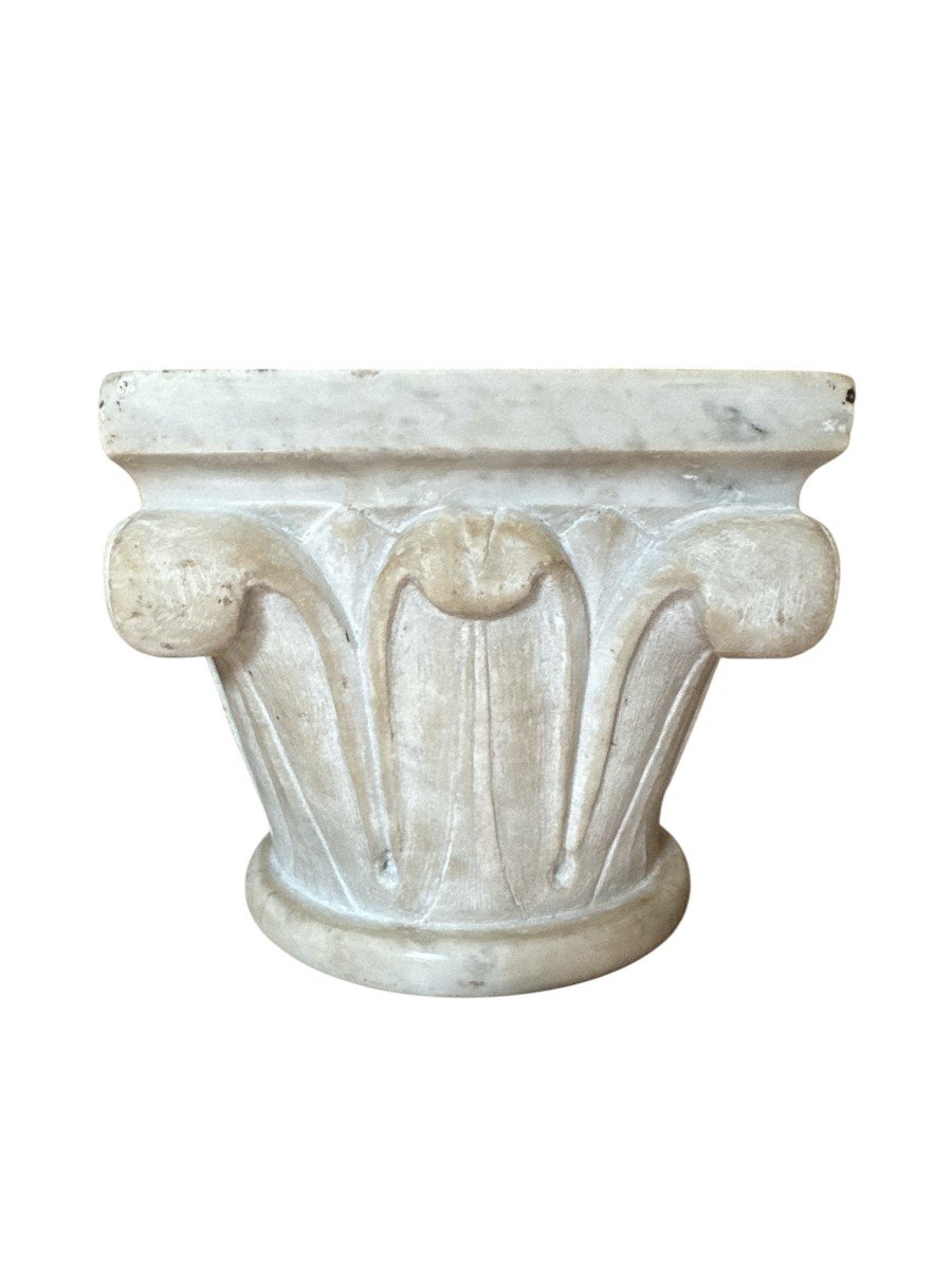 Sculpture – Carved Marble Capital – Simplified Corinthian Order – Corinthian Capital 
