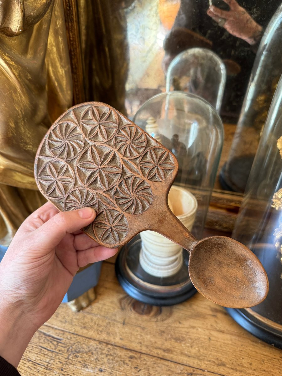 Grande Cuill&egrave;re D&rsquo;amour Sculpt&eacute;e &ndash; L&rsquo;homme Timide &ndash; Art Populaire &ndash; Cuill&egrave;re De Mariage-photo-8