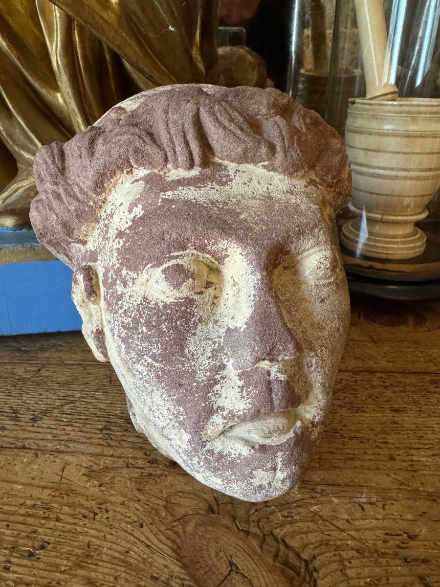 Medieval Statuary, Romanesque Sculpture - Cistercian Monk's Head - Late Period - Romanesque Capital-photo-4
