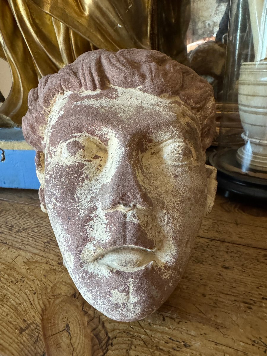 Medieval Statuary, Romanesque Sculpture - Cistercian Monk's Head - Late Period - Romanesque Capital-photo-5