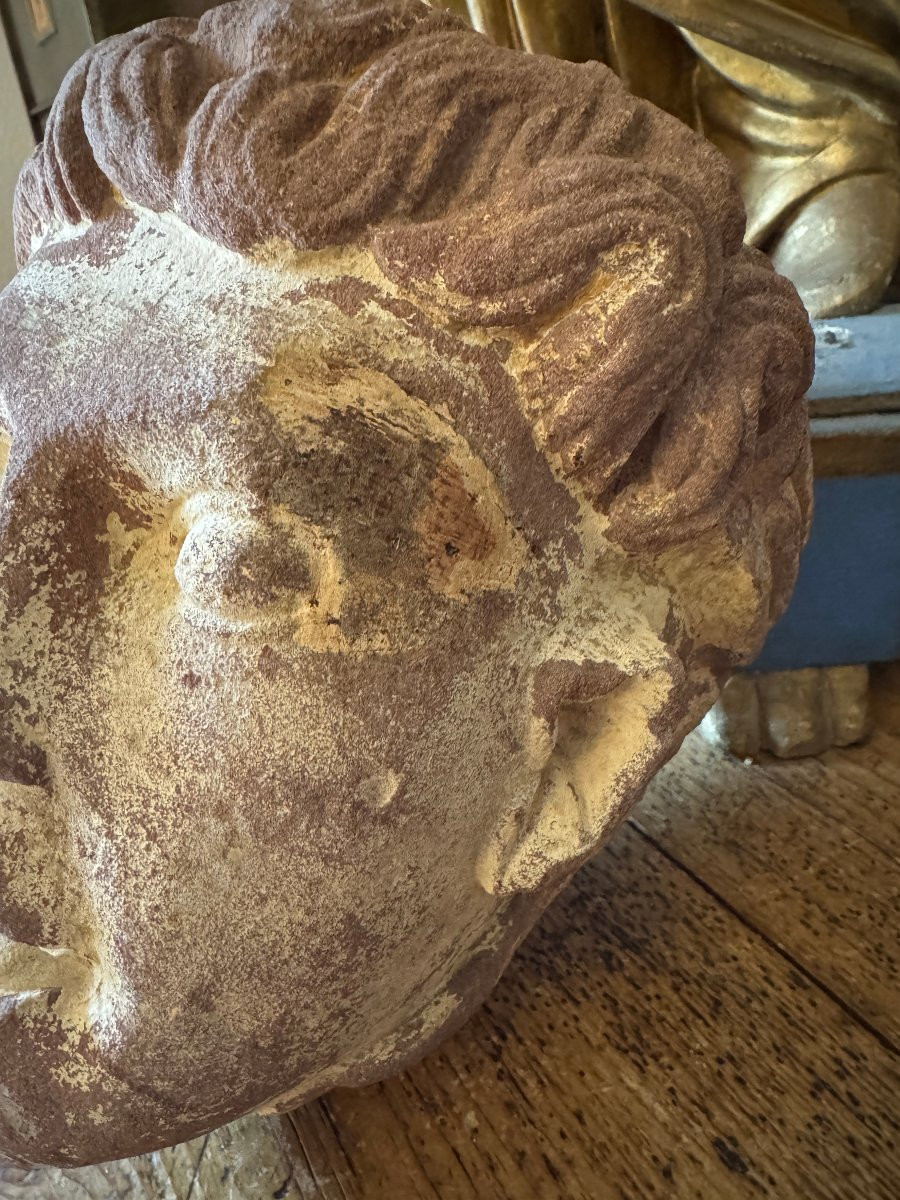 Medieval Statuary, Romanesque Sculpture - Cistercian Monk's Head - Late Period - Romanesque Capital-photo-8