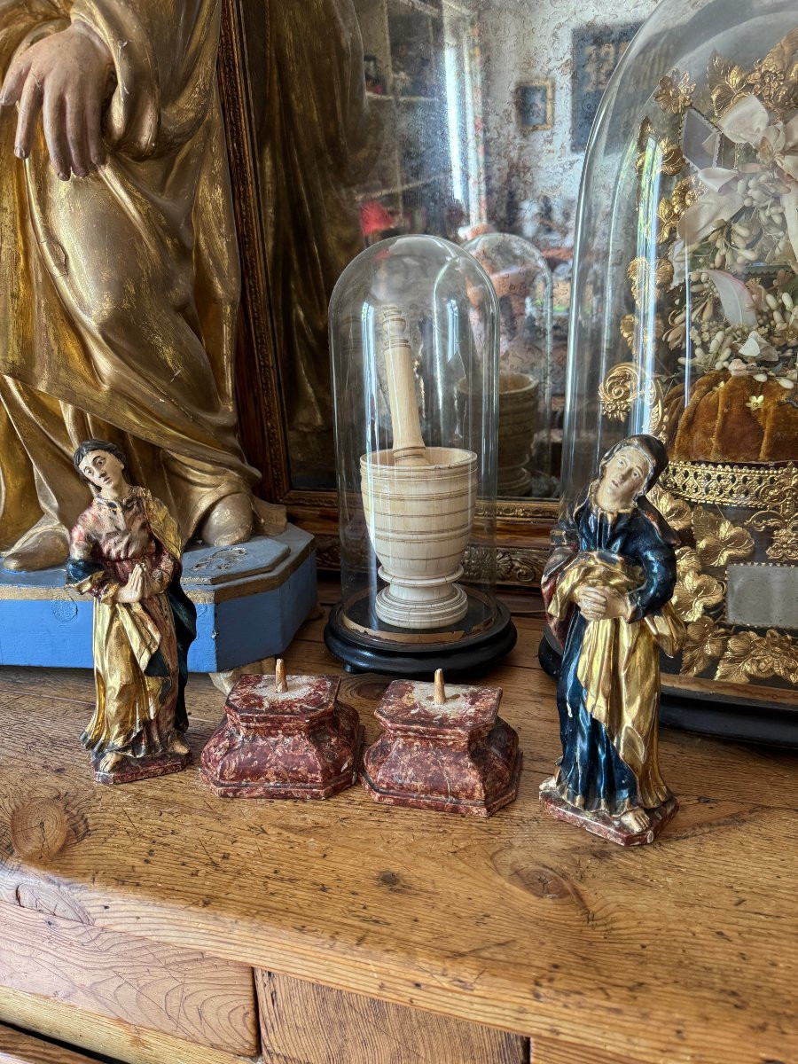 Baroque - Stabat Mater - Statue Of Saint John In Carved Wood - Polychrome And Gilded Wood - Italy-photo-6