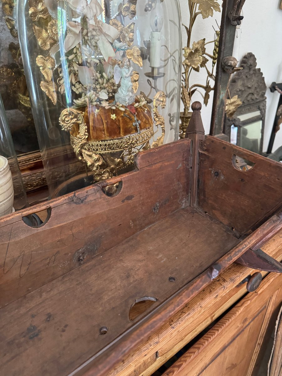 Musée - Berceau De Baptême, Berceau Votif  – Art Populaire - Religieux - Bois Sculpté-photo-4