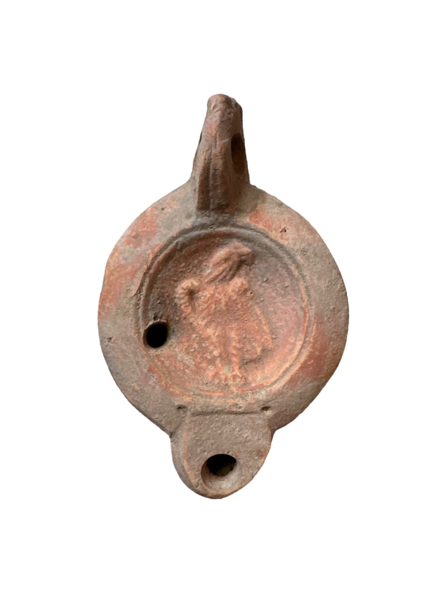 Artefact – Antiquité – Lampe à Huile en Terre Cuite – Aigle Impérial – Empire Romain