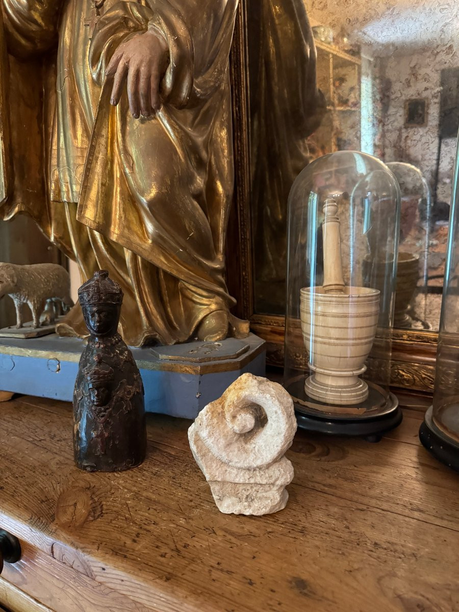 Sculpture, Architectural Fragment – Sculpted Volute – Classical Fragment – Late Period-photo-5