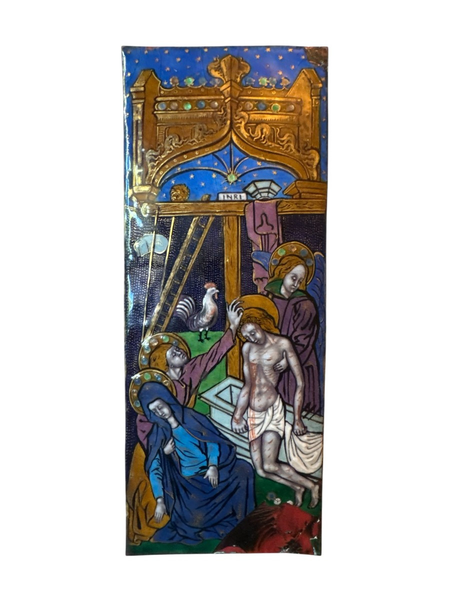 Limoges Enamel – Descent From The Cross – In The Style Of Limoges Enamels Around 1500 - Enamels 