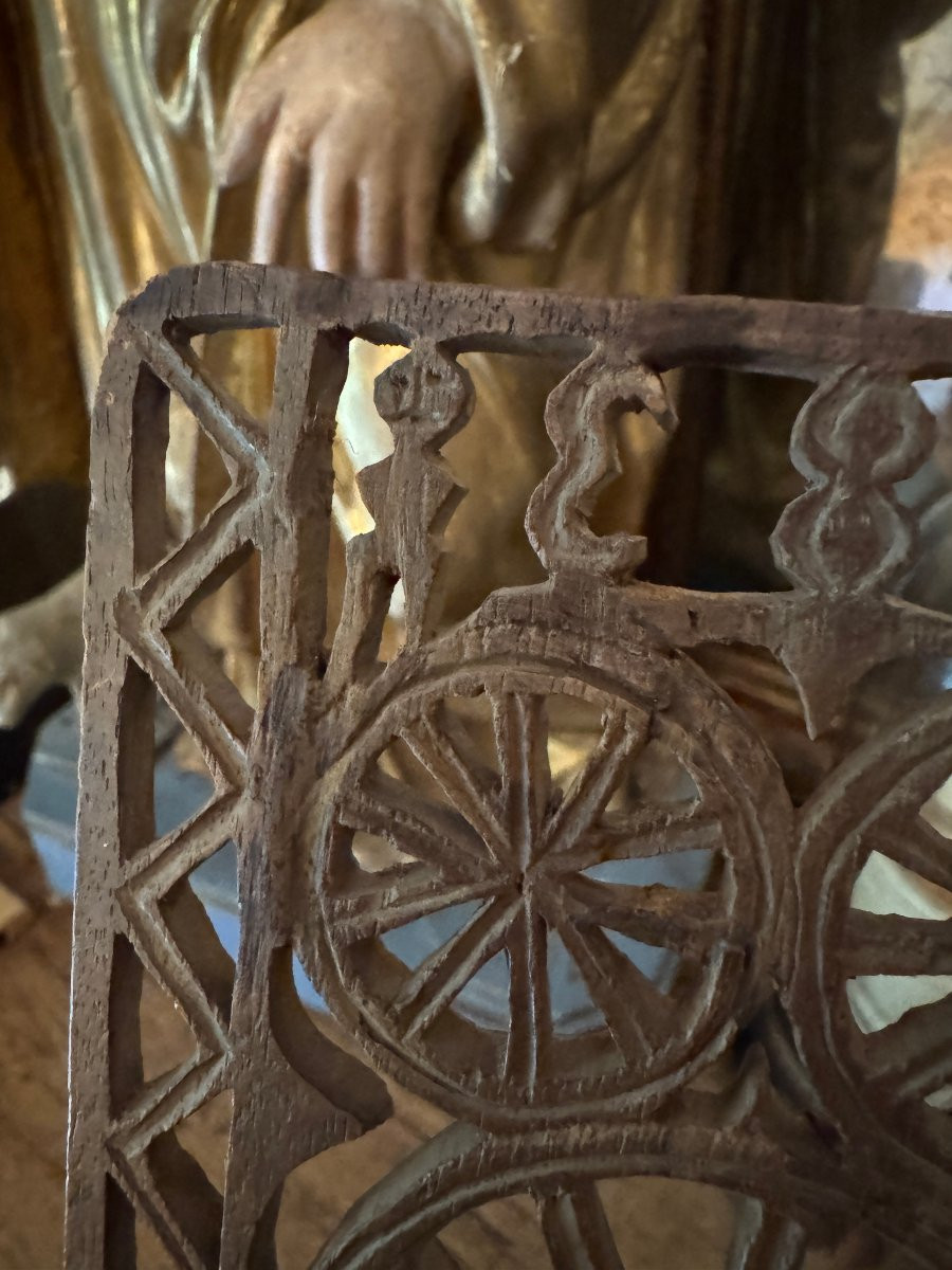 Museum - Large Carved Lace Folder - “at The Wheels Of Destiny” - Folk Art - Auvergne -photo-7