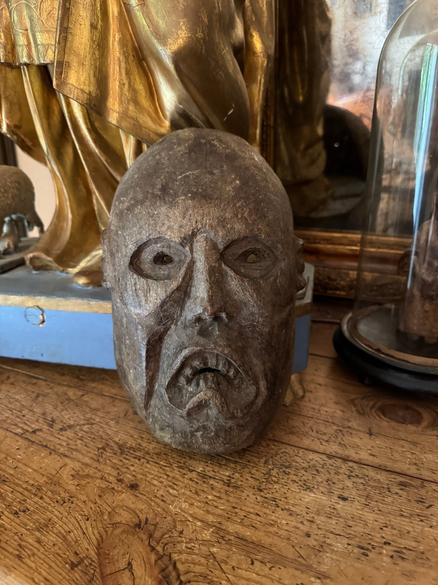 Curiosity – Mask – Carved Wood – Himalayas, Nepal – Middle Hills – Primitive Art-photo-3