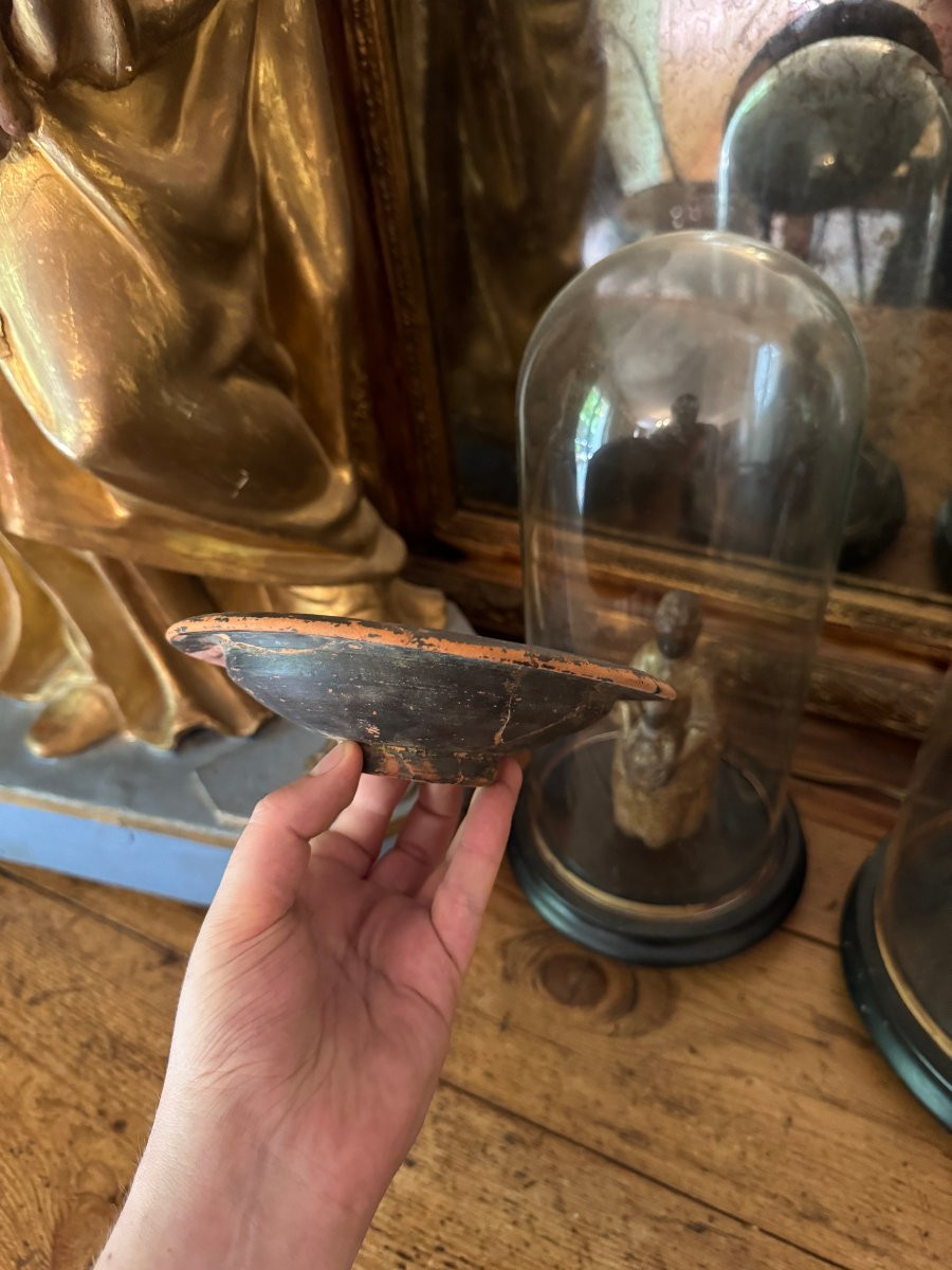 Artefact – Antiquité – Coupe Campanienne à Vernis Noir avec Documentation - Archéologie-photo-2