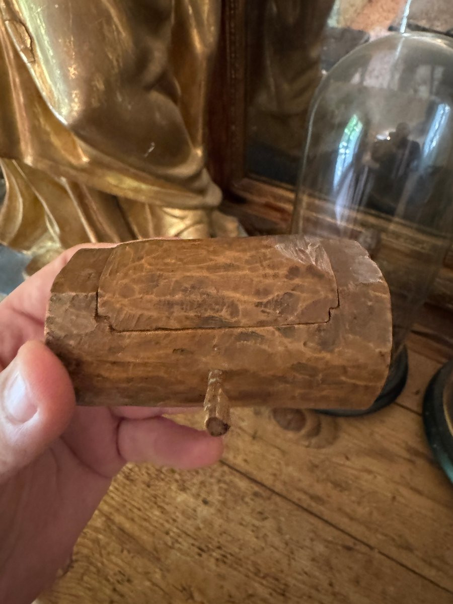 Monoxyle Shepherd's Snuffbox – Folk Art – Primitive Art – Massif Central-photo-1