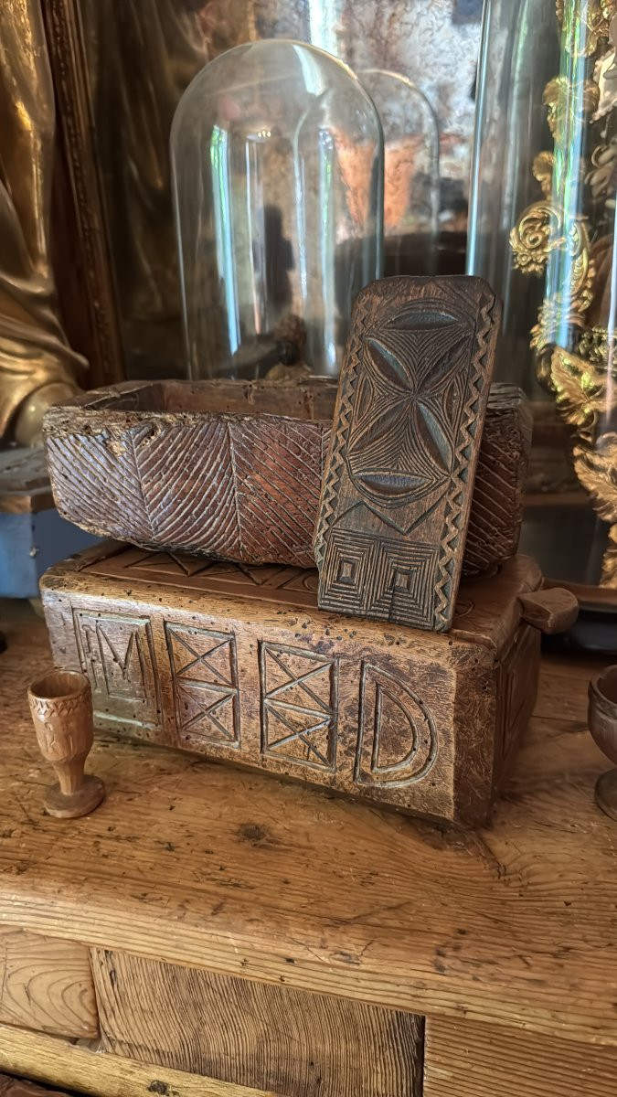 Miniature – Gobelet de berger – Bois sculpté au couteau – Art populaire – Auvergne – Cantal-photo-4