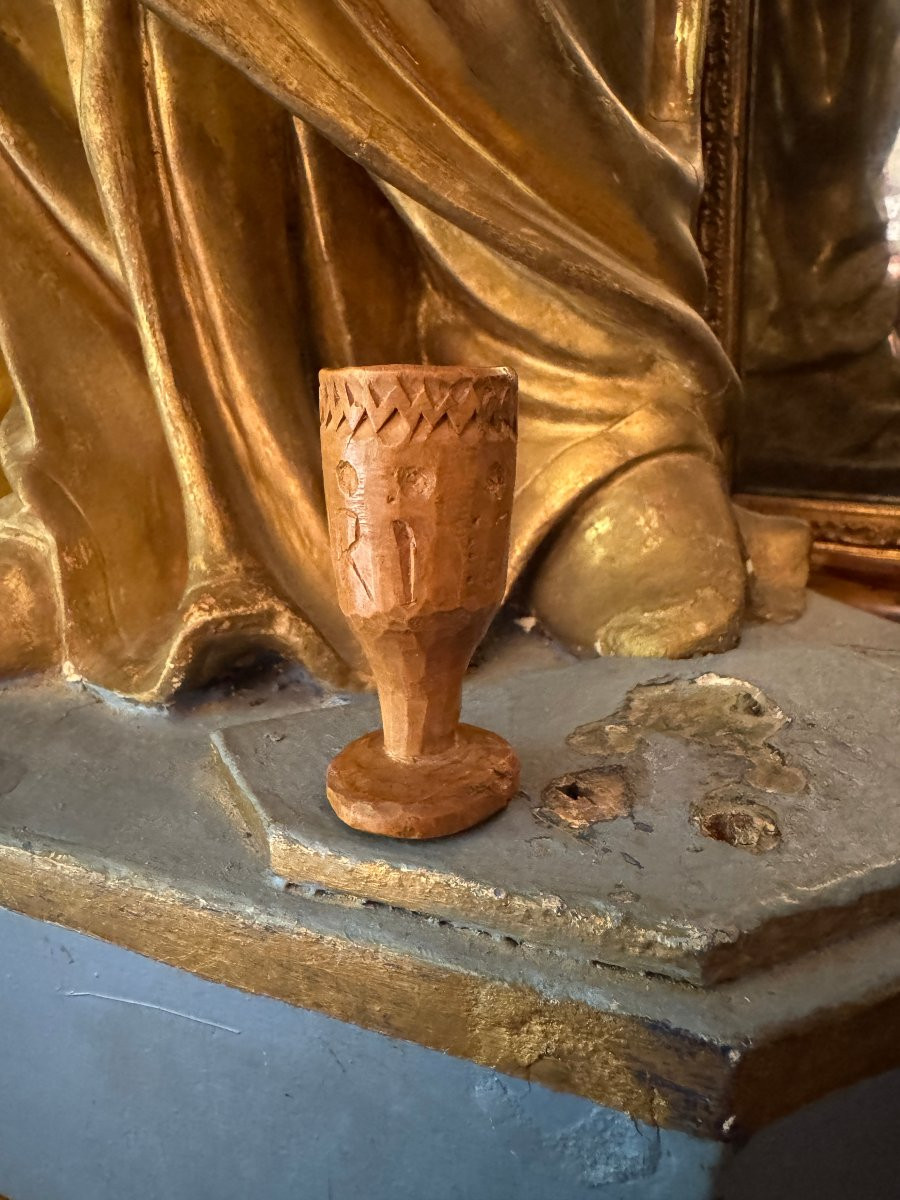 Miniature – Gobelet de berger – Bois sculpté au couteau – Art populaire – Auvergne – Cantal-photo-6