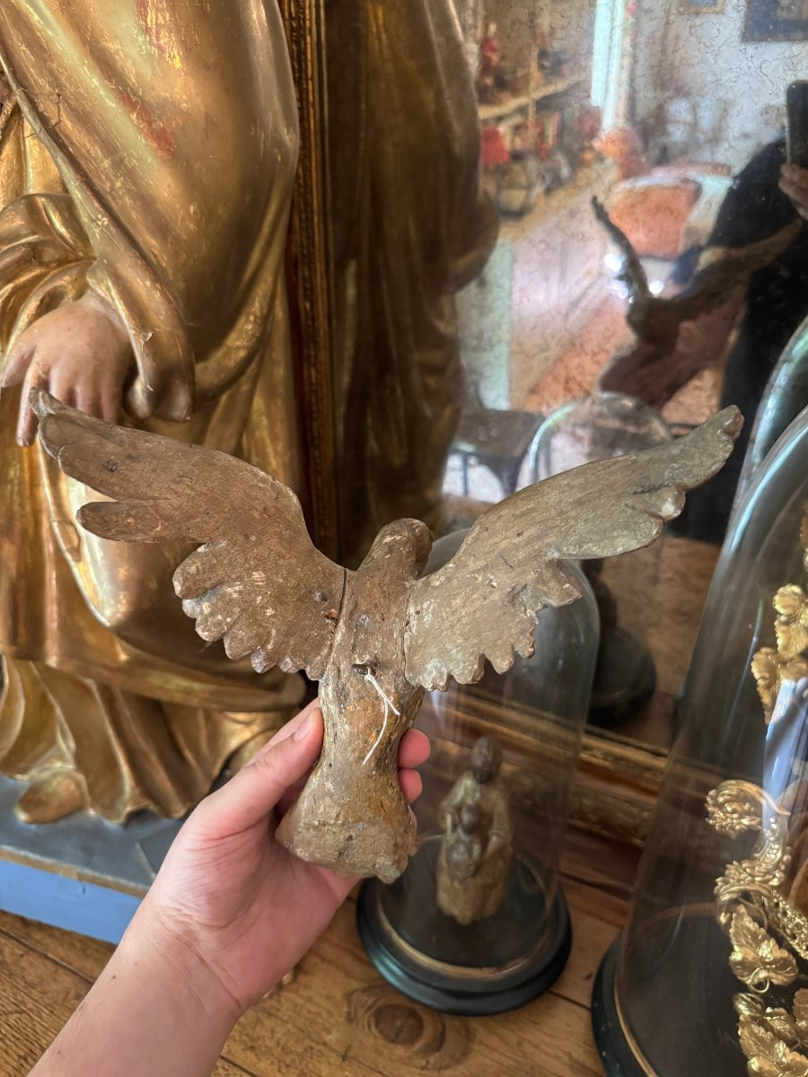 Sculpture, Dove - Dove Of The Holy Spirit - Carved And Gilded Wood - France - Gilded Wood-photo-4