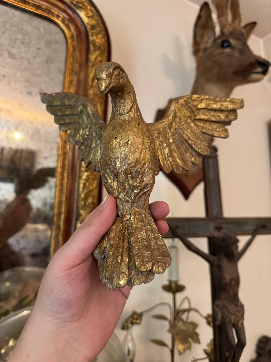 Sculpture, Dove - Dove Of The Holy Spirit - Carved And Gilded Wood - France - Gilded Wood-photo-7