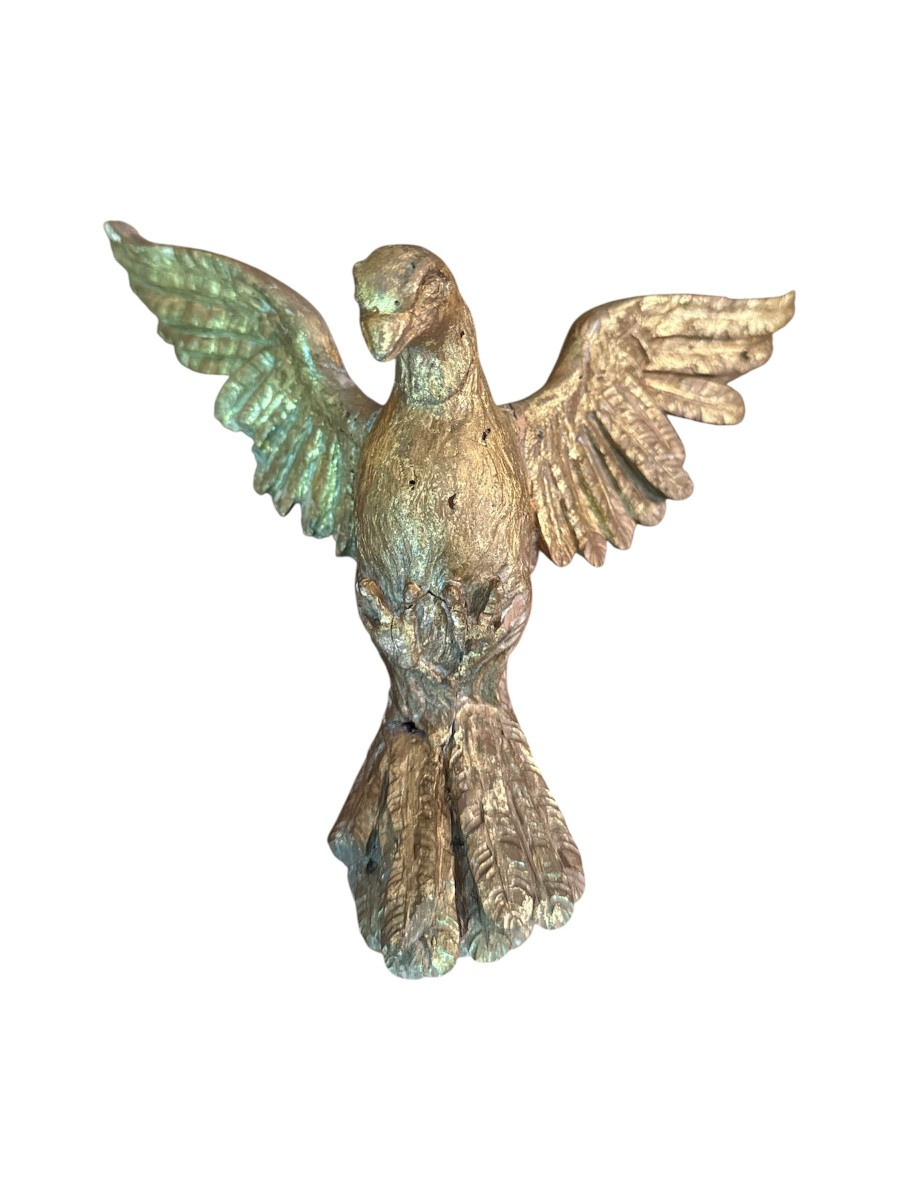 Sculpture, Dove - Dove Of The Holy Spirit - Carved And Gilded Wood - France - Gilded Wood