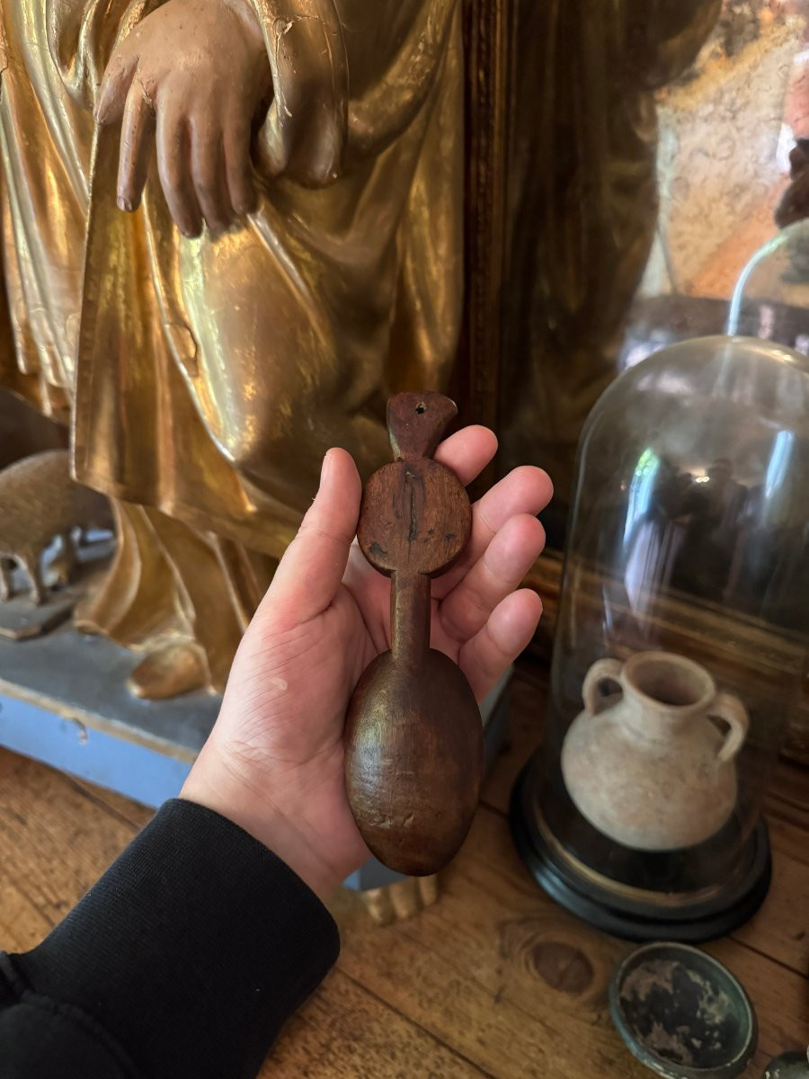 Lot de Trois cuill&egrave;res sculpt&eacute;es &ndash; Cuill&egrave;re - Art populaire &ndash; Auvergne - Art Primitif-photo-2