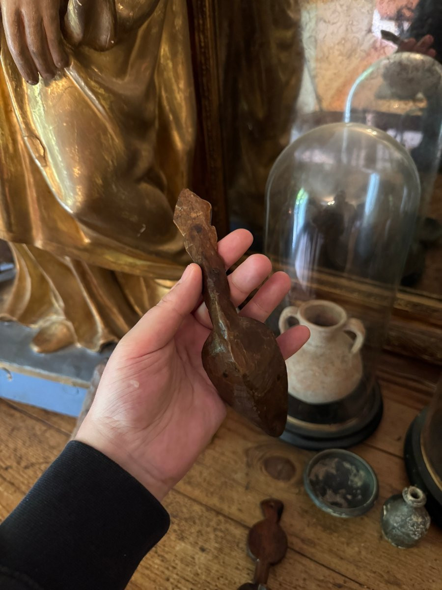 Lot de Trois cuill&egrave;res sculpt&eacute;es &ndash; Cuill&egrave;re - Art populaire &ndash; Auvergne - Art Primitif-photo-4