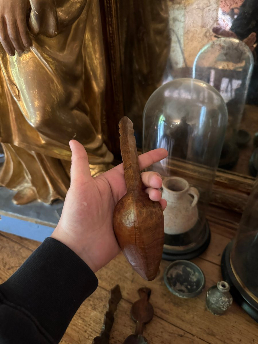 Lot de Trois cuill&egrave;res sculpt&eacute;es &ndash; Cuill&egrave;re - Art populaire &ndash; Auvergne - Art Primitif-photo-7