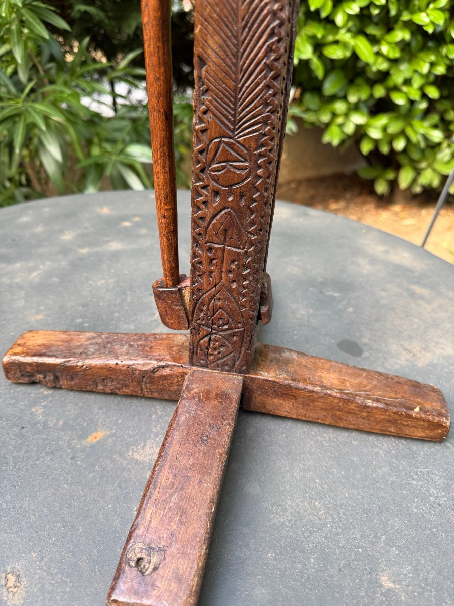  Museum – Distaff And Distaff Holder With Adjustable System – Folk Art – Auvergne-photo-3