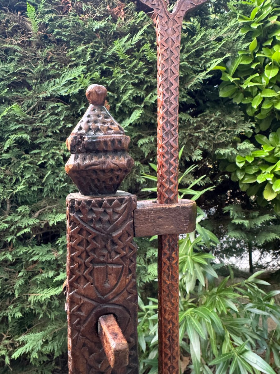  Museum – Distaff And Distaff Holder With Adjustable System – Folk Art – Auvergne-photo-7