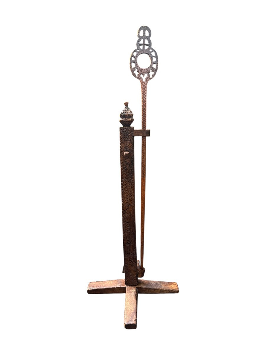 Museum – Distaff And Distaff Holder With Adjustable System – Folk Art – Auvergne